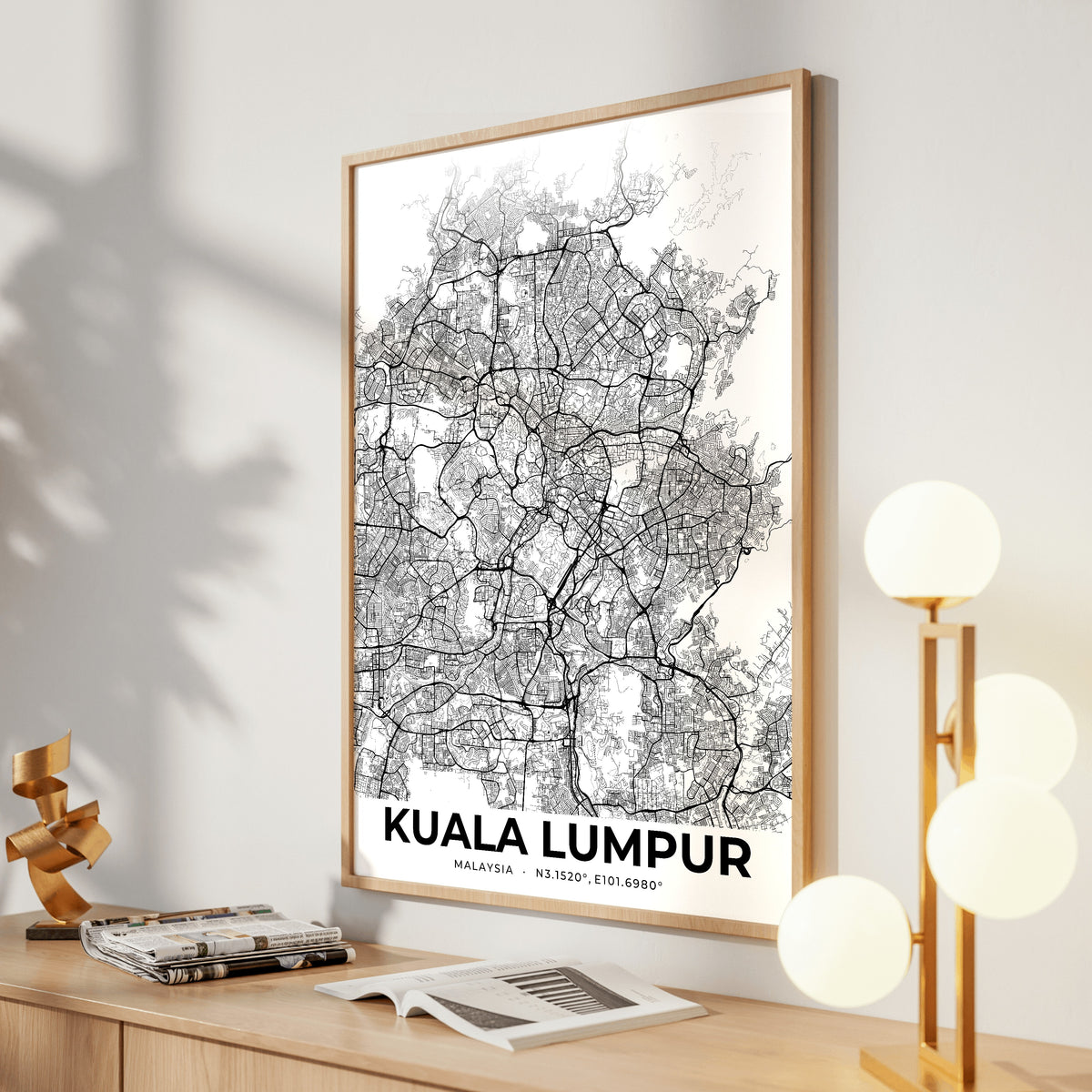 Kuala Lumpur Elegant Map Poster