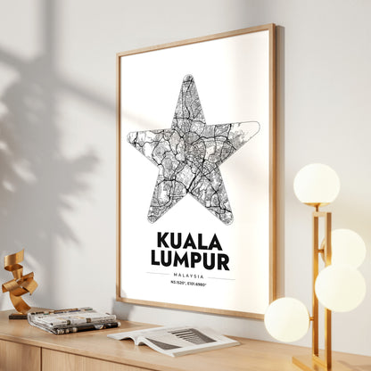 Kuala Lumpur Star Map Poster