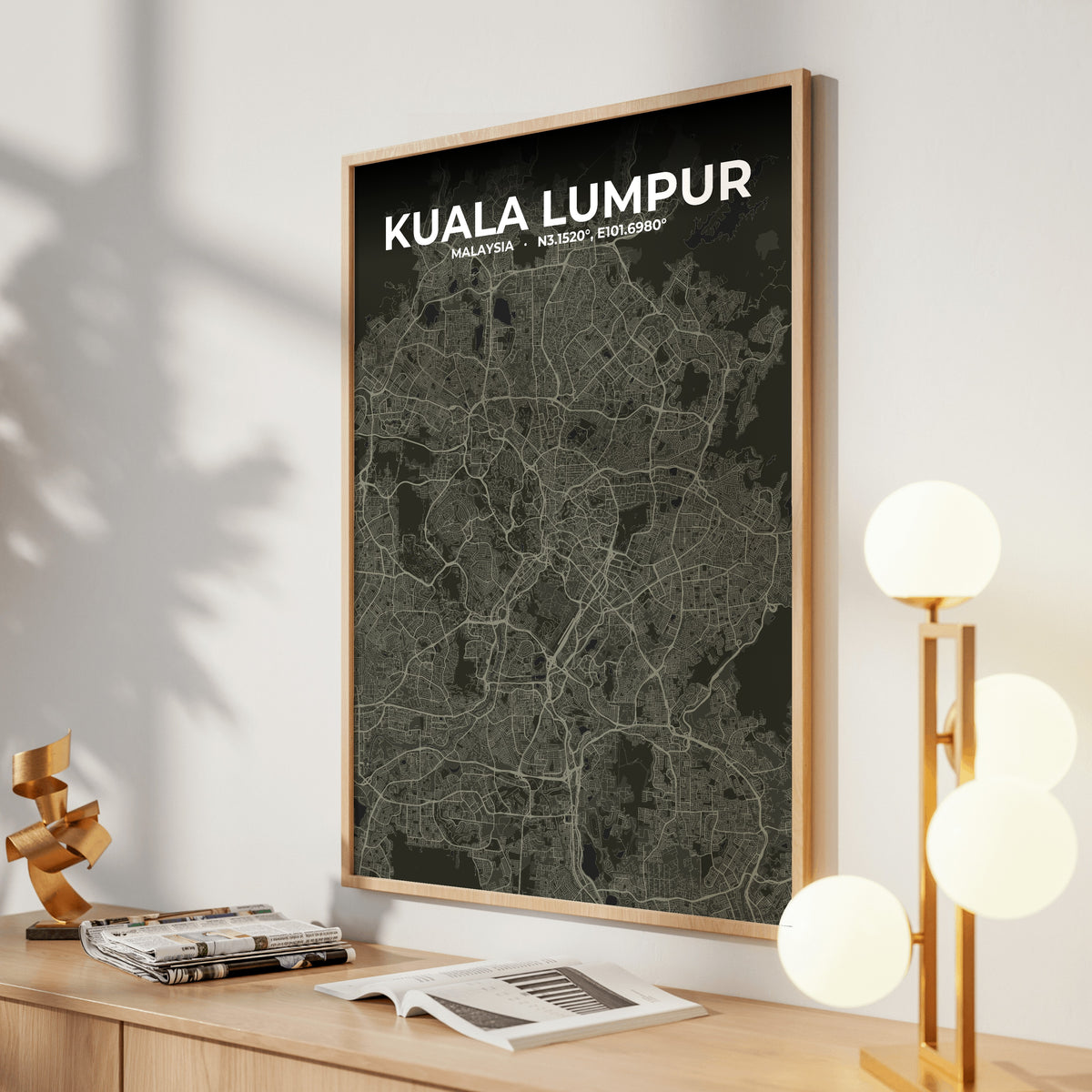 Kuala Lumpur Sable Map Poster