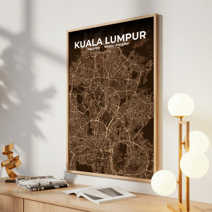 Kuala Lumpur Plum Map Poster