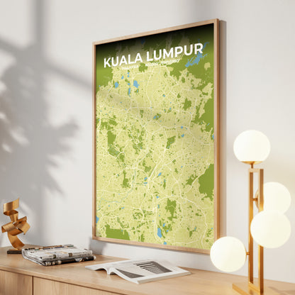 Kuala Lumpur Fern Map Poster