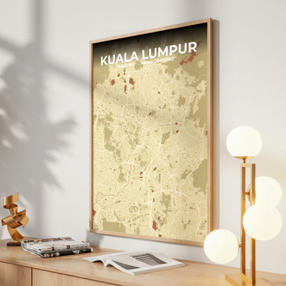 Kuala Lumpur Ember Map Poster