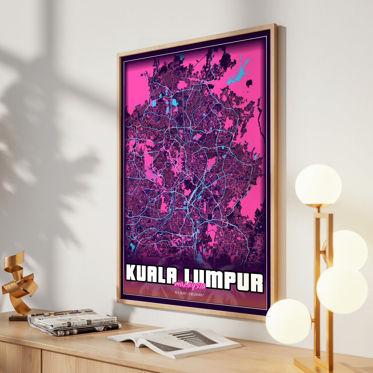 Kuala Lumpur GTA Map Poster