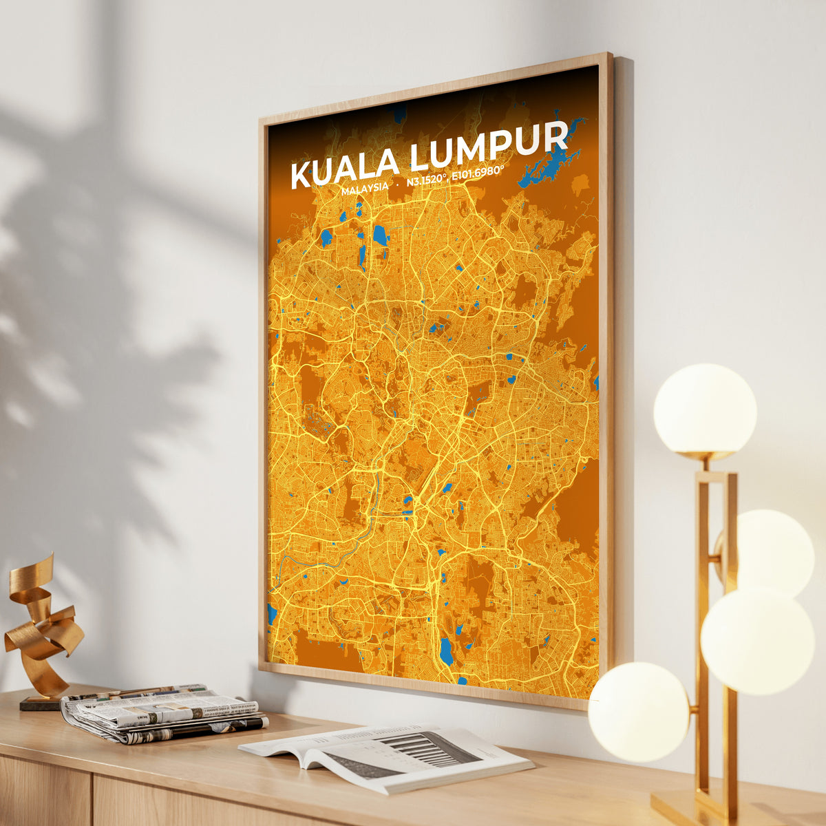 Kuala Lumpur Scorch Map Poster