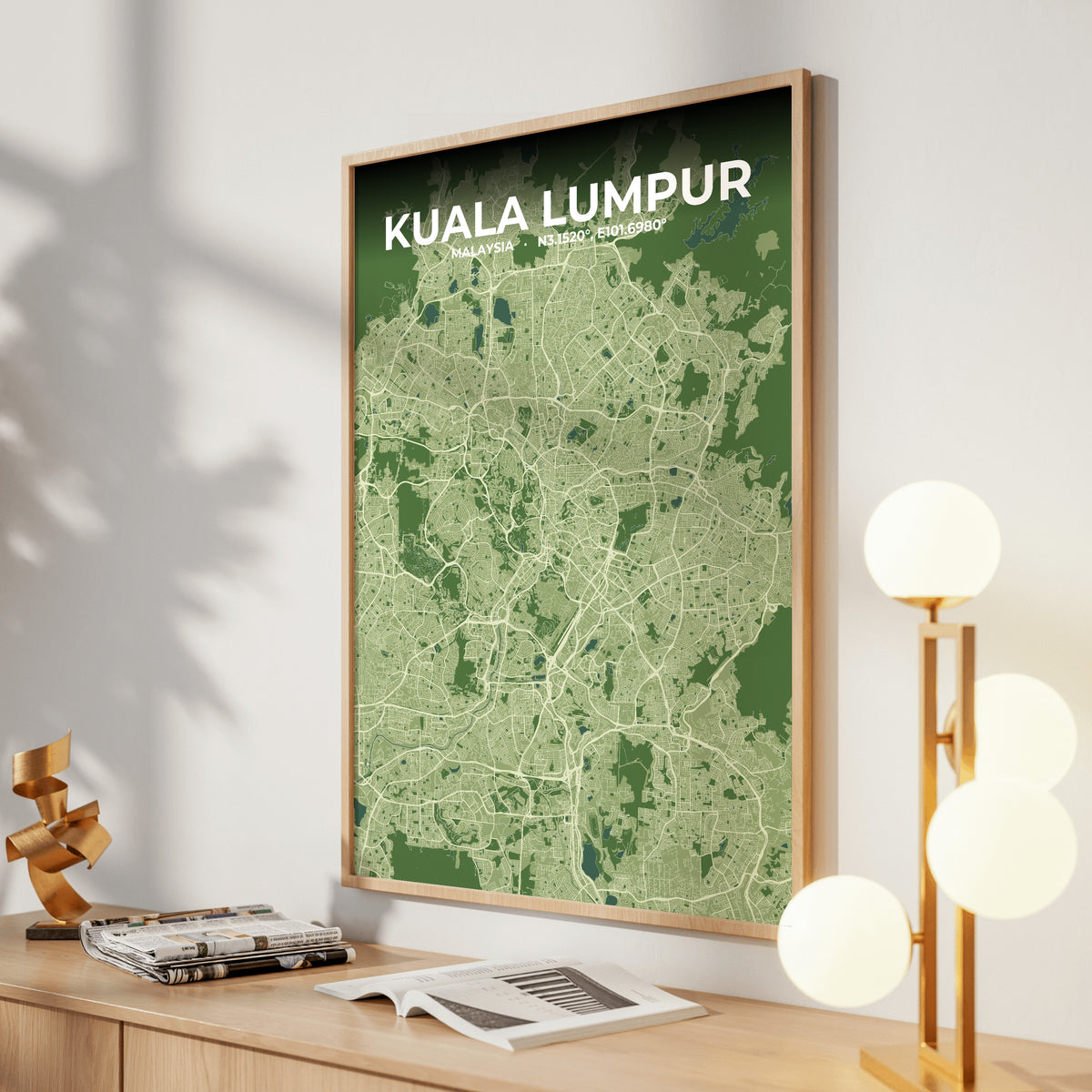 Kuala Lumpur Clay Map Poster