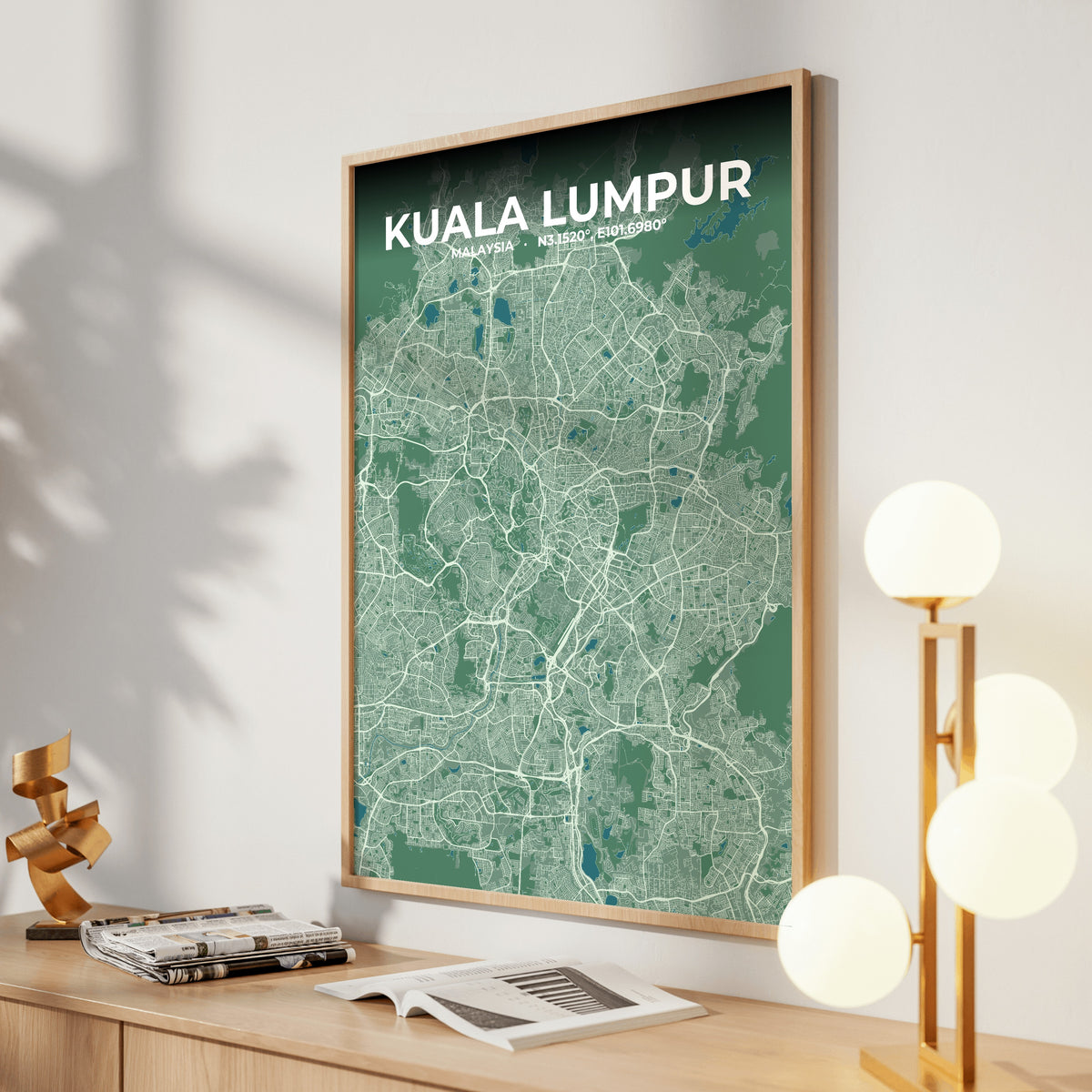Kuala Lumpur Mist Map Poster