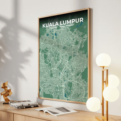 Kuala Lumpur Mist Map Poster