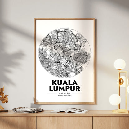 Kuala Lumpur Spot Map Poster