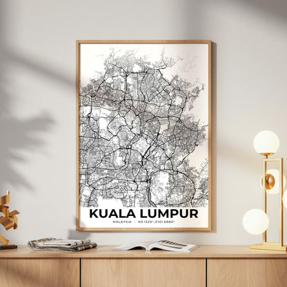 Kuala Lumpur Elegant Map Poster