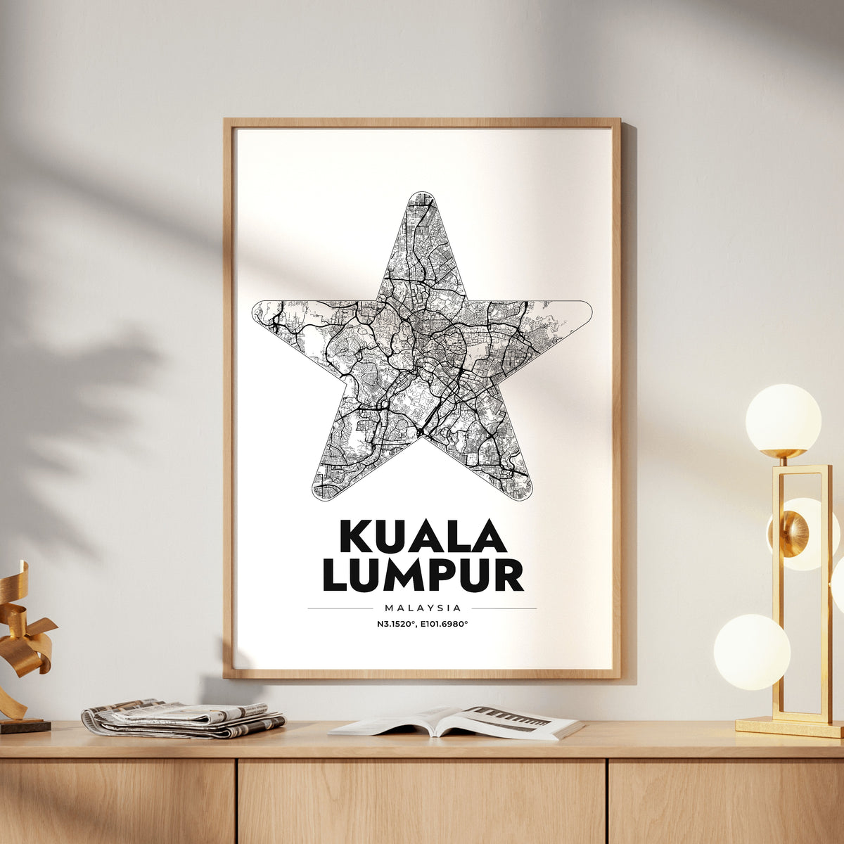 Kuala Lumpur Star Map Poster