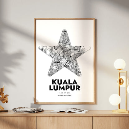 Kuala Lumpur Star Map Poster