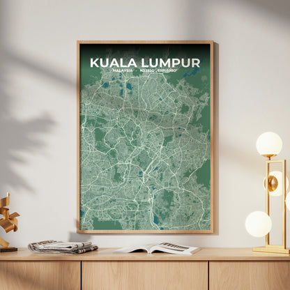 Kuala Lumpur Mist Map Poster