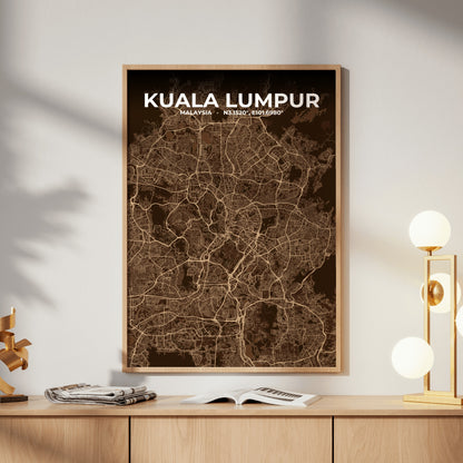 Kuala Lumpur Plum Map Poster