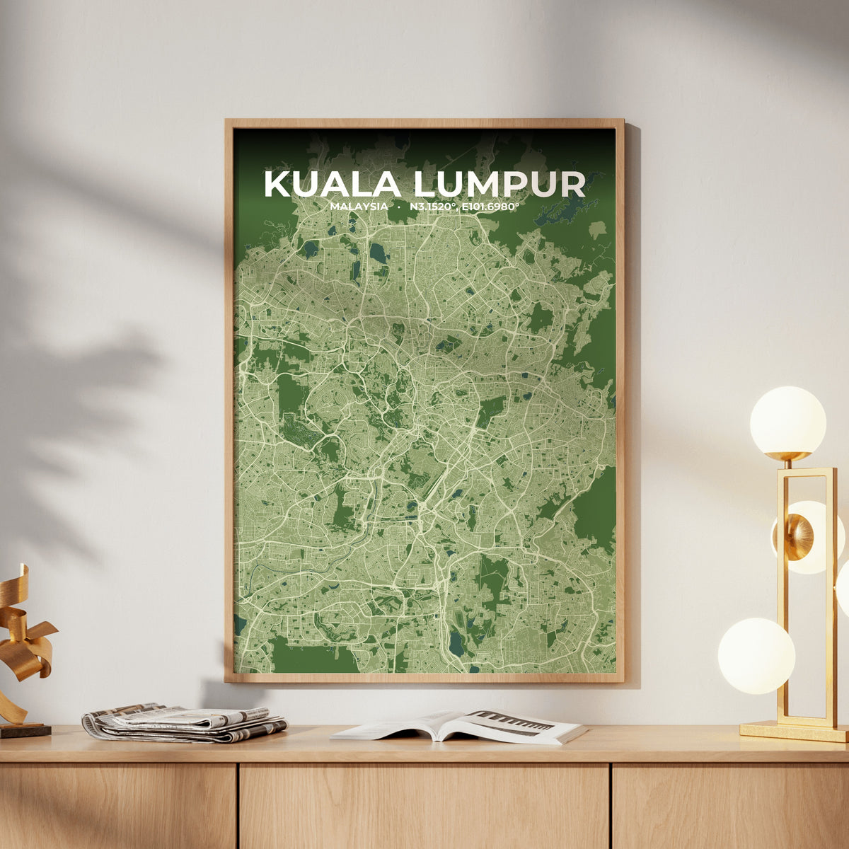Kuala Lumpur Clay Map Poster
