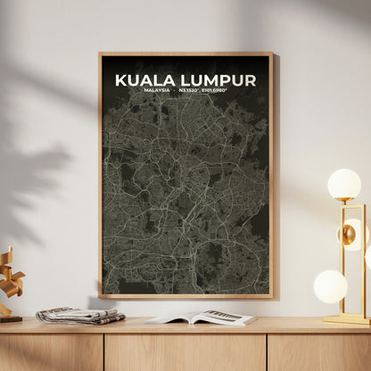 Kuala Lumpur Sable Map Poster