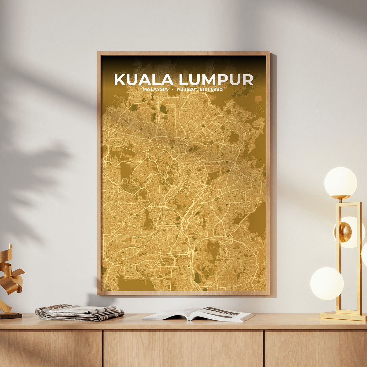 Kuala Lumpur Forge Map Poster