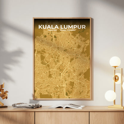 Kuala Lumpur Forge Map Poster