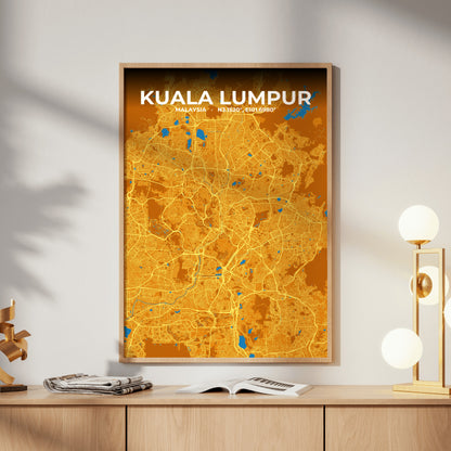 Kuala Lumpur Scorch Map Poster