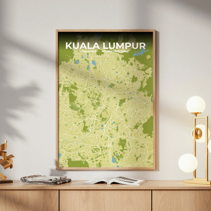 Kuala Lumpur Fern Map Poster
