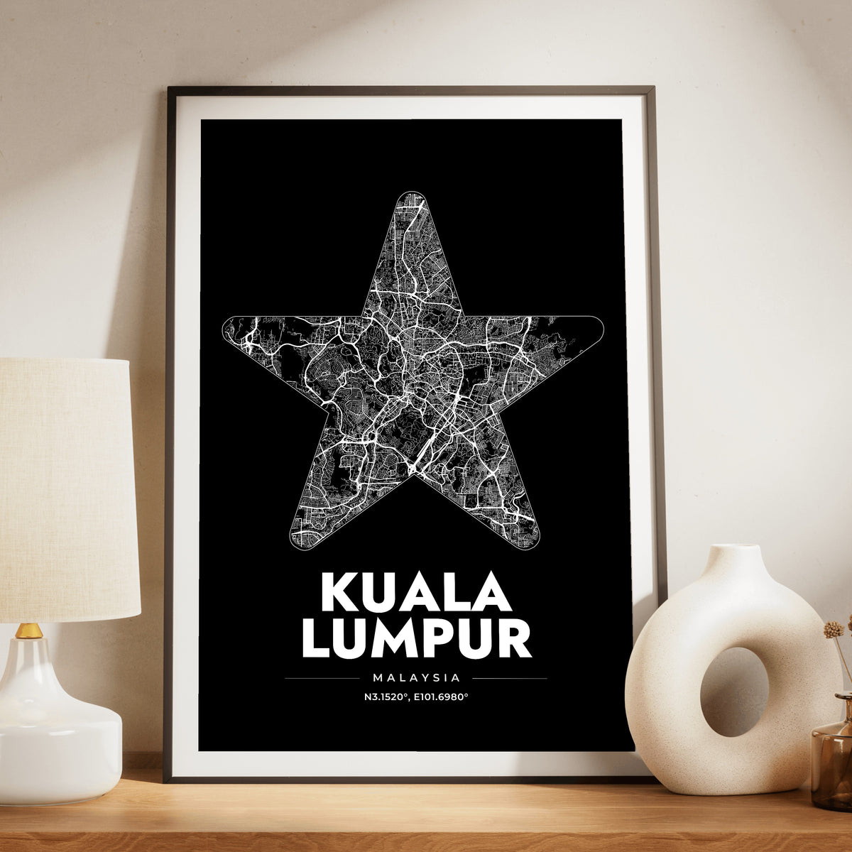 Kuala Lumpur Star Map Poster