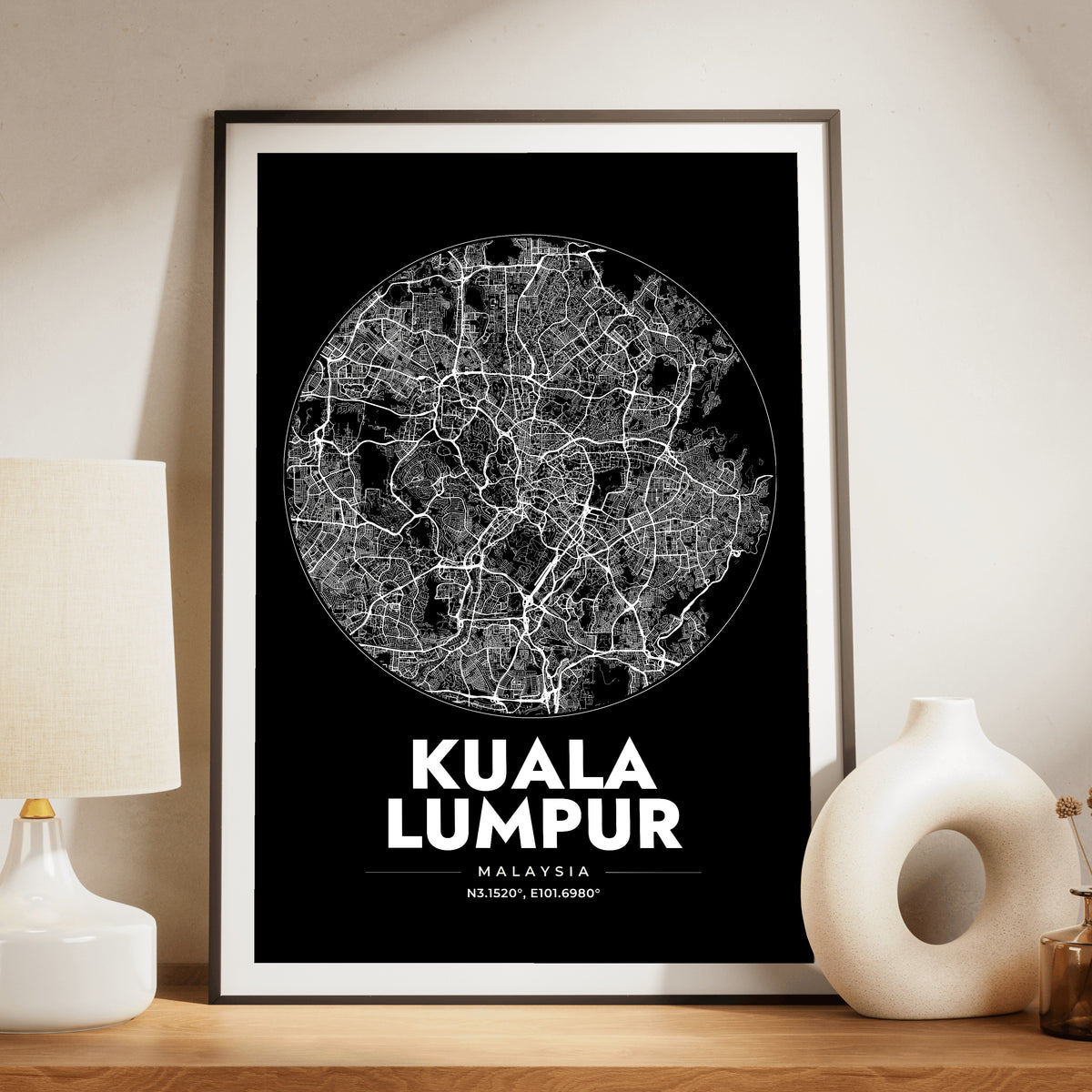 Kuala Lumpur Spot Map Poster