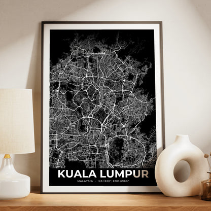 Kuala Lumpur Elegant Map Poster