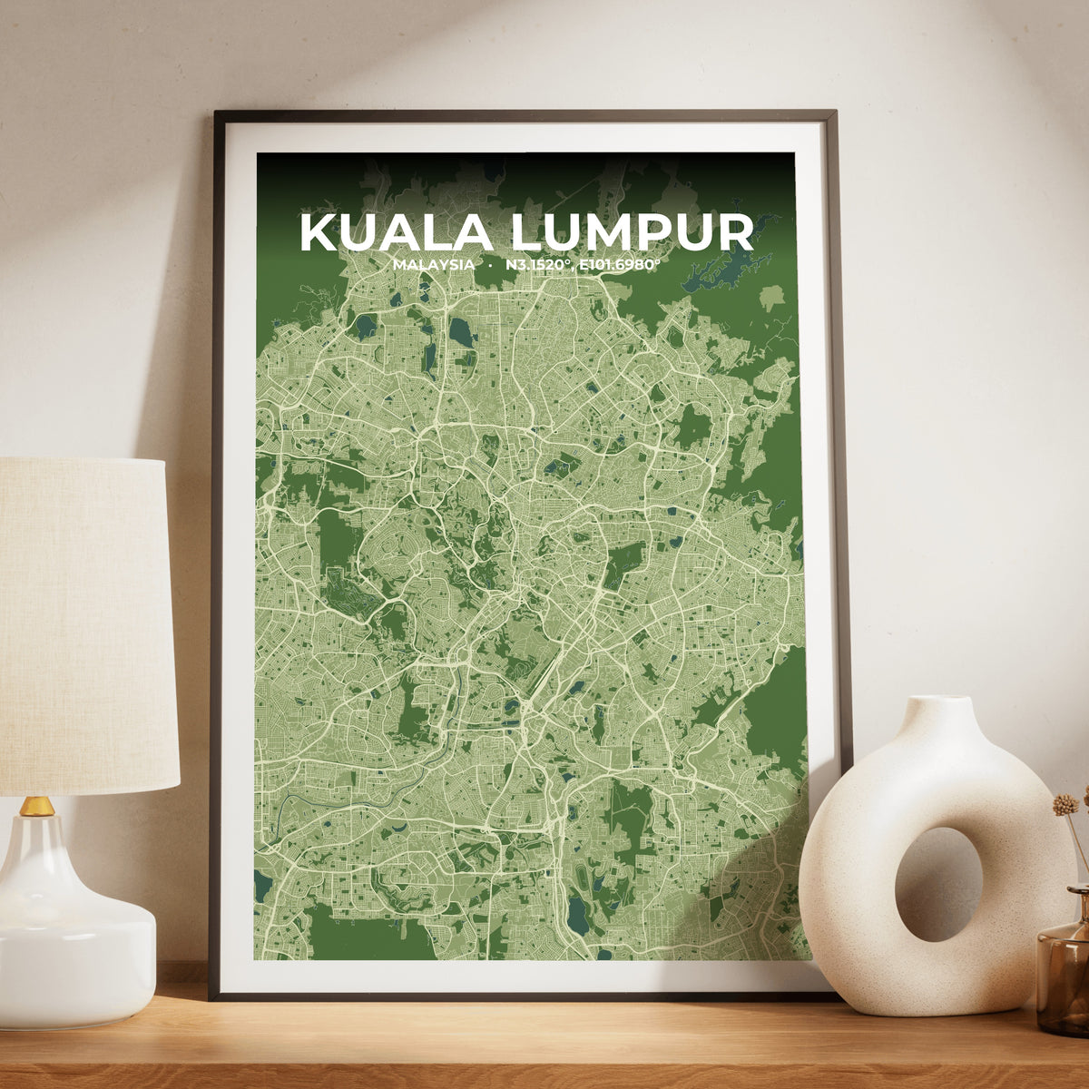 Kuala Lumpur Clay Map Poster