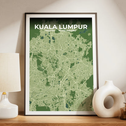 Kuala Lumpur Clay Map Poster