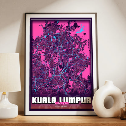 Kuala Lumpur GTA Map Poster