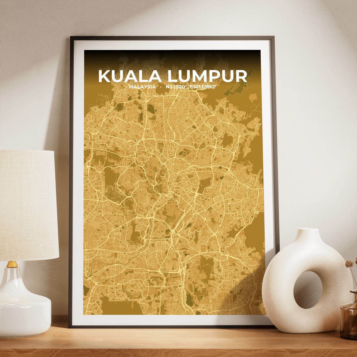 Kuala Lumpur Forge Map Poster