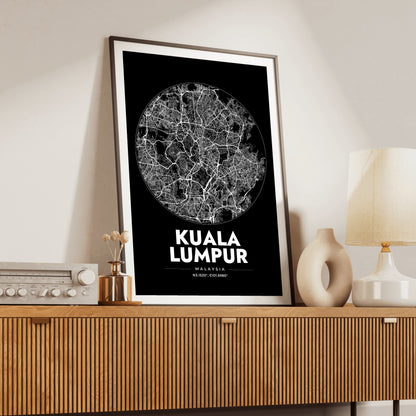 Kuala Lumpur Spot Map Poster