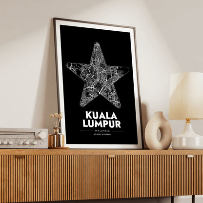 Kuala Lumpur Star Map Poster