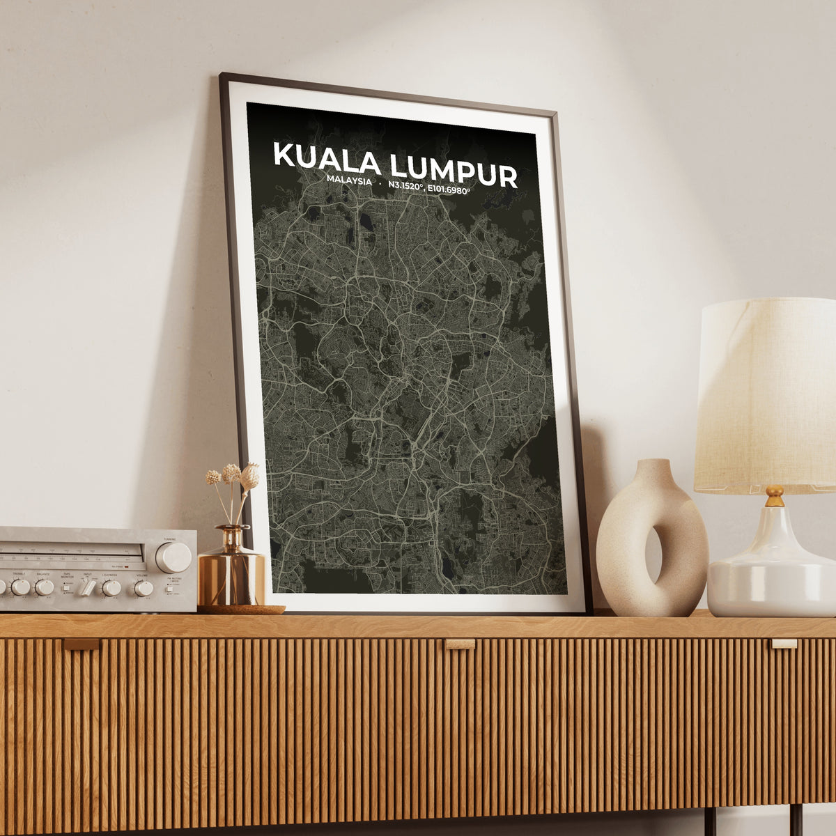 Kuala Lumpur Sable Map Poster