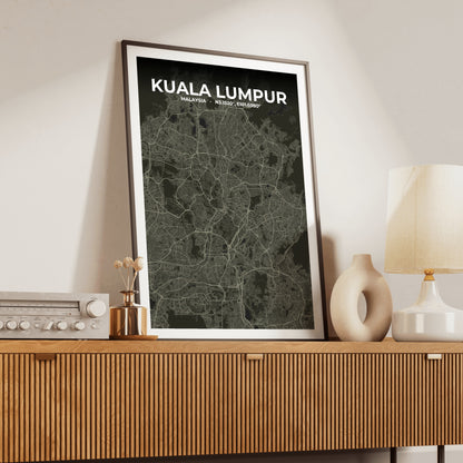Kuala Lumpur Sable Map Poster