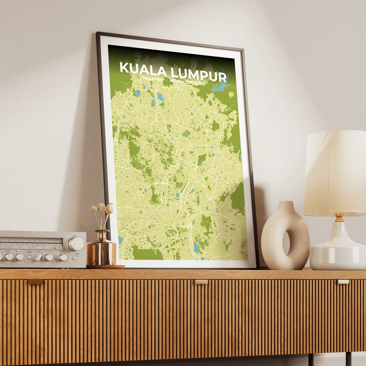 Kuala Lumpur Fern Map Poster