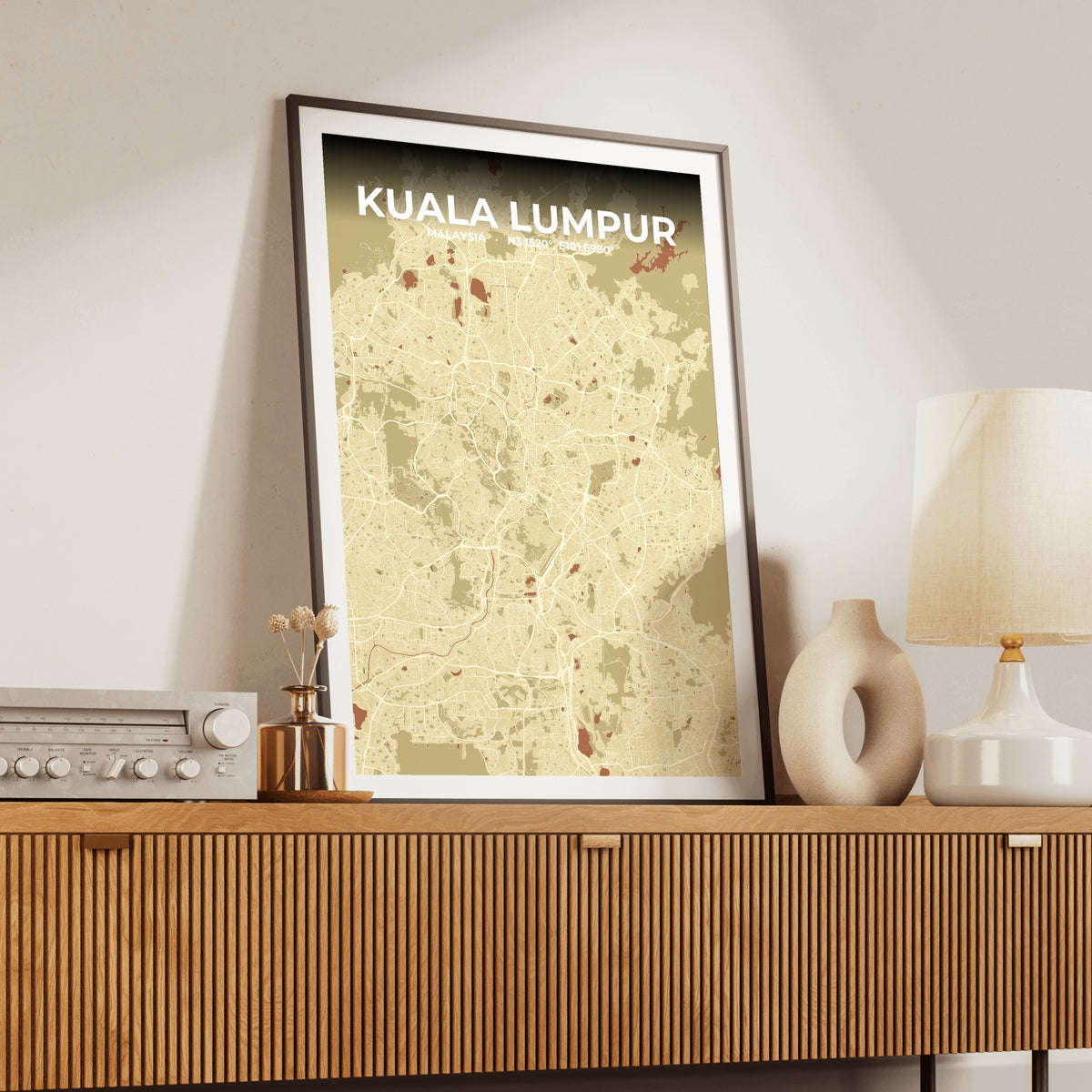 Kuala Lumpur Ember Map Poster
