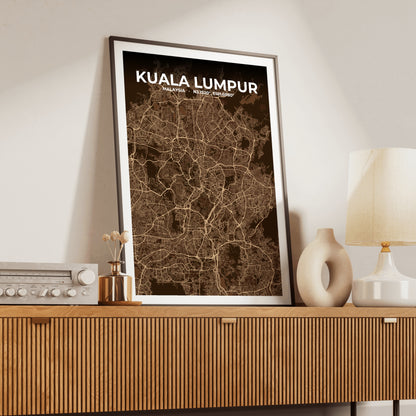 Kuala Lumpur Plum Map Poster