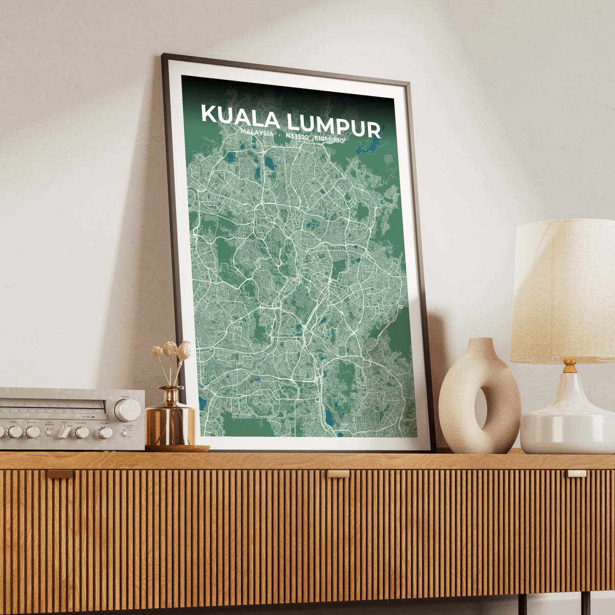 Kuala Lumpur Mist Map Poster
