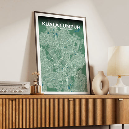 Kuala Lumpur Mist Map Poster