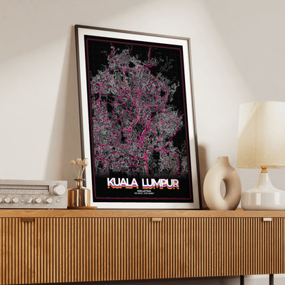 Kuala Lumpur Retro Map Poster