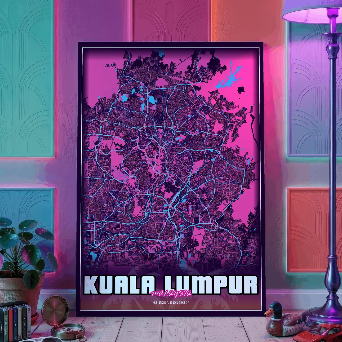 Kuala Lumpur GTA Map Poster
