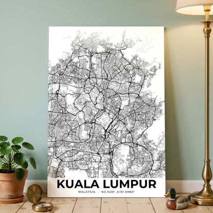 Kuala Lumpur Elegant Map Poster