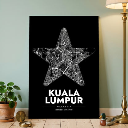 Kuala Lumpur Star Map Poster
