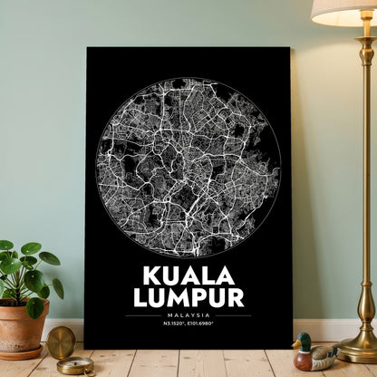 Kuala Lumpur Spot Map Poster