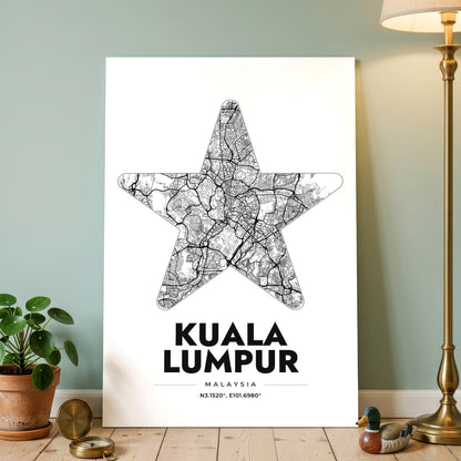 Kuala Lumpur Star Map Poster