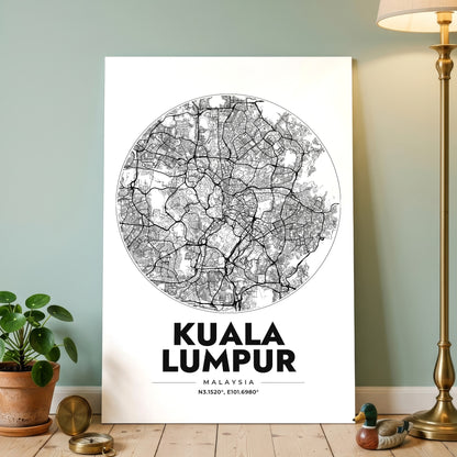 Kuala Lumpur Spot Map Poster