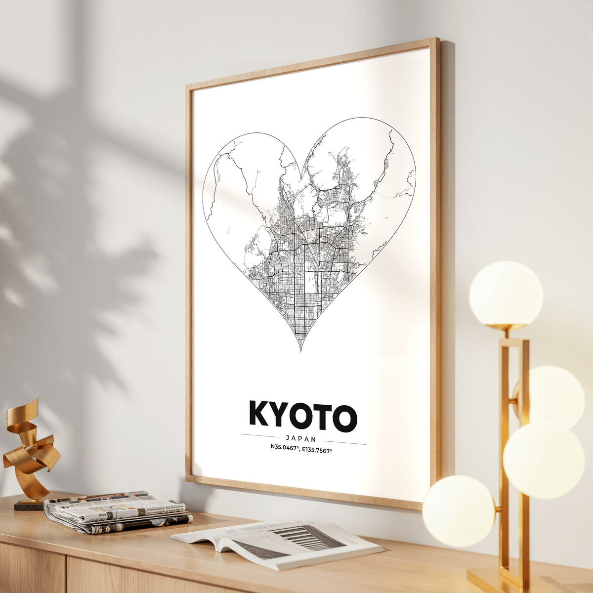 Kyoto Heart Map Poster