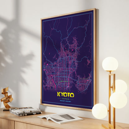 Kyoto Cyberpunk Map Poster