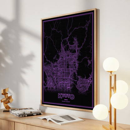 Kyoto Phosphor Map Poster - EGA Violet