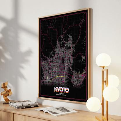 Kyoto Retro Map Poster